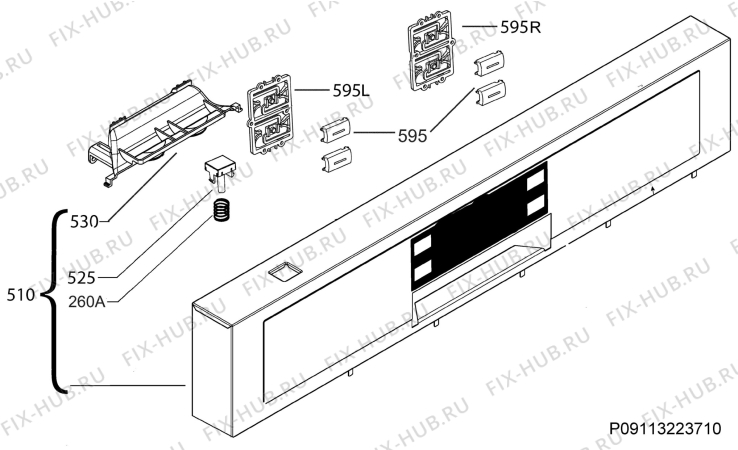 Взрыв-схема посудомоечной машины Electrolux ESI5533LOK - Схема узла Command panel 037