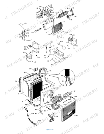 Взрыв-схема кондиционера DELONGHI P.GSR/M 220/60 - Схема узла 2