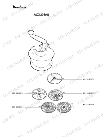 Схема №1 ACX205(0) с изображением Всякое для аксессуара Moulinex MS-5130033