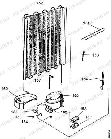 Взрыв-схема холодильника Faure FRD375W - Схема узла Cooling system 017