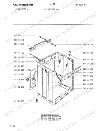 Взрыв-схема стиральной машины Aeg LAV9028 W - Схема узла Housing 001