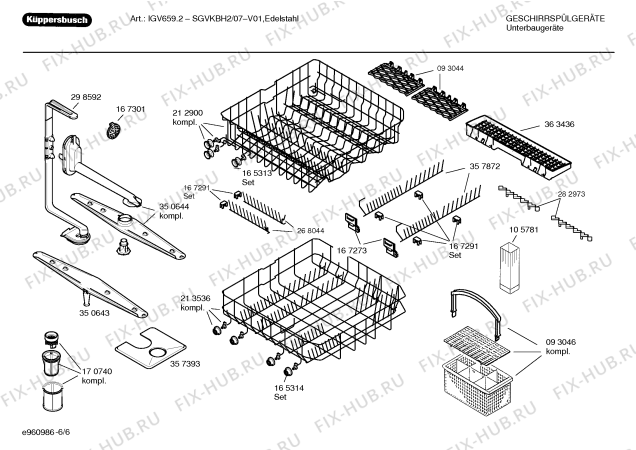 Взрыв-схема посудомоечной машины Kueppersbusch SGVKBH2 IGV659.2 - Схема узла 06