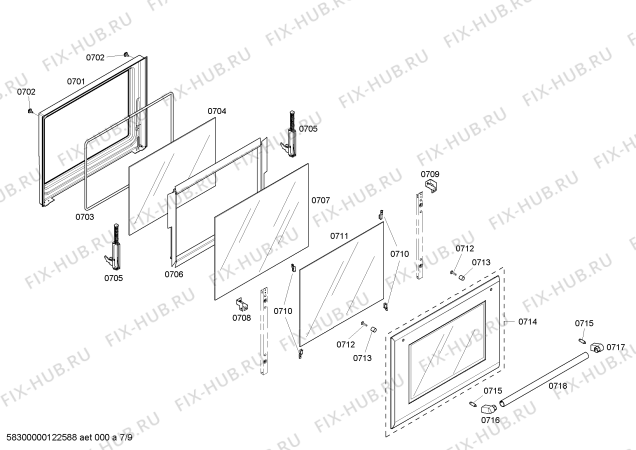Схема №2 POD302 с изображением Дисплей для плиты (духовки) Bosch 00664078