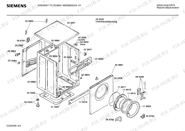 Схема №2 WM38600 SIWAMAT PLUS 3860 с изображением Панель управления для стиралки Siemens 00271714