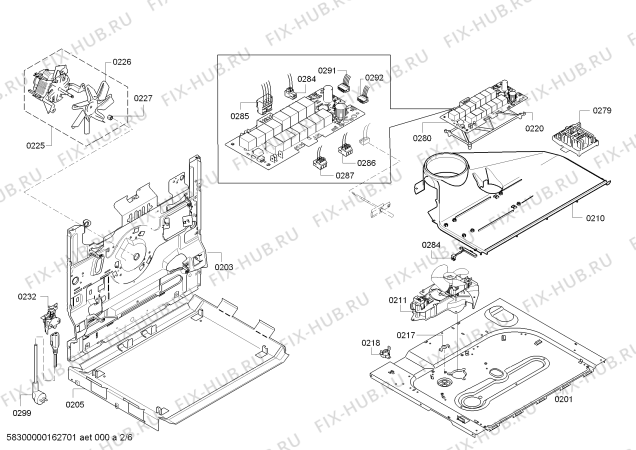 Взрыв-схема плиты (духовки) Bosch HBG36B660 - Схема узла 02