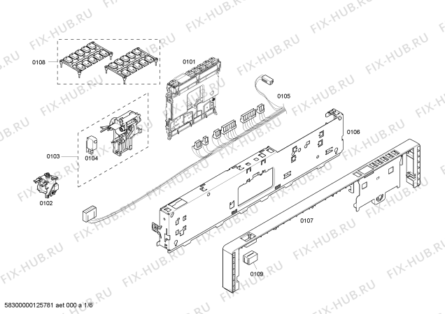 Схема №1 SL84A605UC HiDefinition с изображением Программатор для посудомойки Siemens 00641291