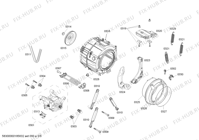 Схема №3 WAS288671W с изображением Ручка для стиралки Bosch 12007012