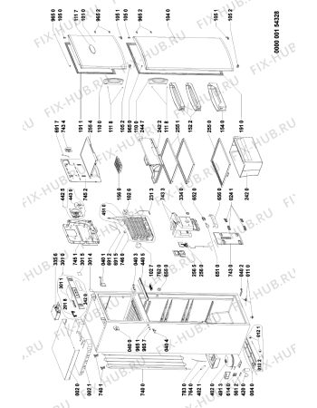 Схема №1 ARC 4100 с изображением Воздушный канал для холодильной камеры Whirlpool 481244229335