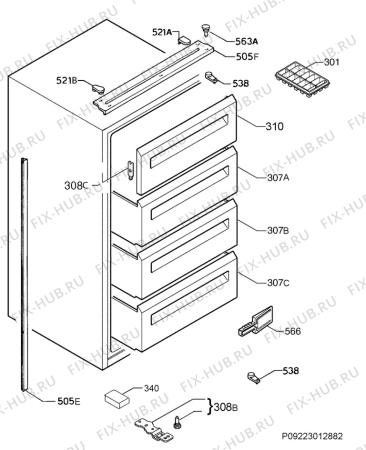 Взрыв-схема холодильника Rex Electrolux CI120A+ - Схема узла Housing 001