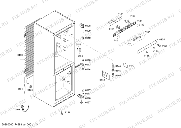 Схема №1 KGV36VL13U Bosch с изображением Шарнир крышки для холодильника Bosch 00635077