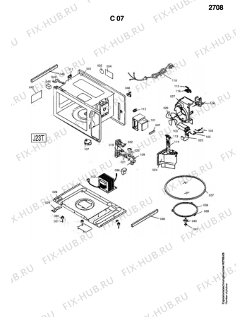 Взрыв-схема микроволновой печи Electrolux EMS2320 - Схема узла Functional parts