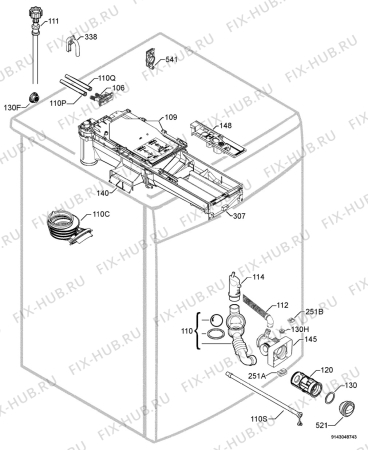 Взрыв-схема стиральной машины Electrolux EWF127413W - Схема узла Hydraulic System 272