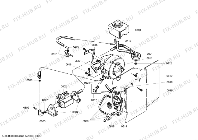 Схема №4 TCA6301UC Benvenuto B30 с изображением Передняя часть корпуса для электрокофемашины Bosch 00443620