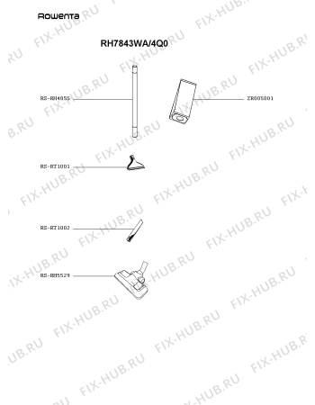 Взрыв-схема пылесоса Rowenta RH7843WA/4Q0 - Схема узла EP004919.0P2