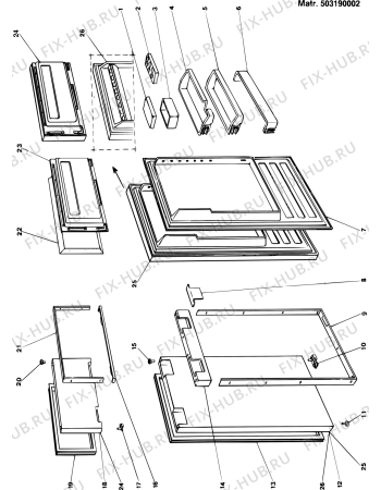 Взрыв-схема холодильника Ariston DF260F (F003512) - Схема узла