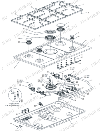 Схема №1 BOX60PROF (155066, PBX60) с изображением Кнопка (ручка регулировки) для плиты (духовки) Gorenje 172701