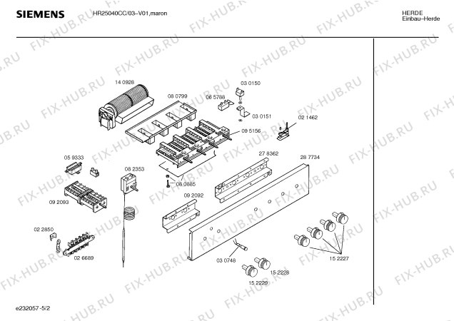 Схема №3 HR25040CC с изображением Панель для плиты (духовки) Siemens 00287734