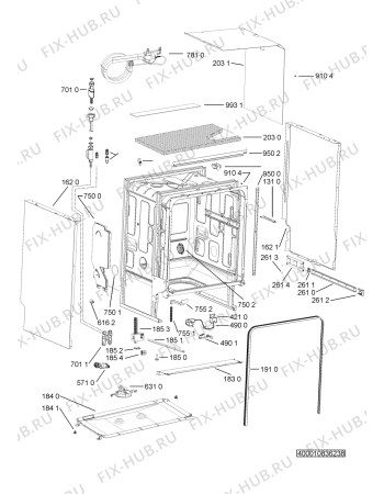 Схема №1 KDSDM 82130 с изображением Запчасть для посудомоечной машины Whirlpool 481010774235