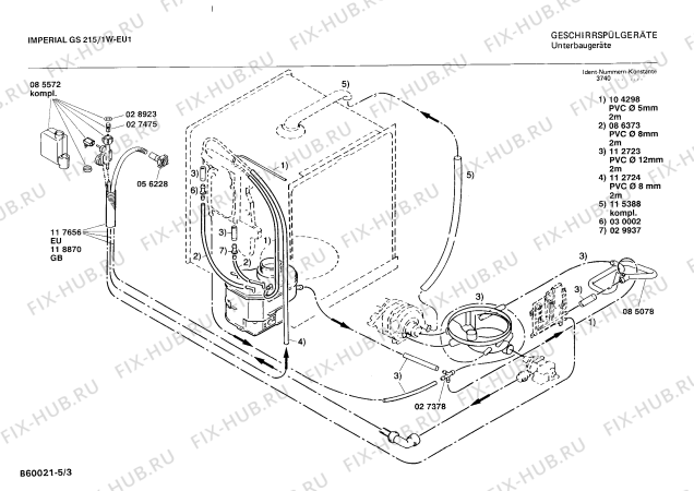 Схема №1 GS215 GS215/1W с изображением Панель для электропосудомоечной машины Bosch 00118295