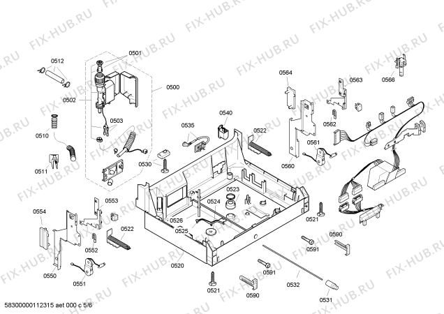 Взрыв-схема посудомоечной машины Neff S55T57X1EU - Схема узла 05