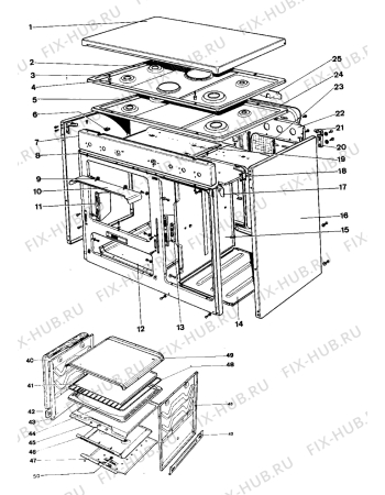 Взрыв-схема холодильника Zanussi ZA9011BL - Схема узла Housing 001