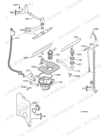 Взрыв-схема посудомоечной машины Electrolux ESL9163 - Схема узла Hydraulic System 272