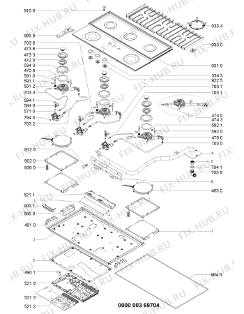 Схема №1 KHMS9010I3 (F091734) с изображением Наставление для плиты (духовки) Indesit C00351145