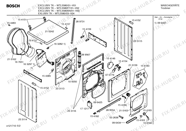 Схема №1 WTL5580 Exclusiv TK COMFORT PLUS с изображением Панель управления для сушильной машины Bosch 00356704