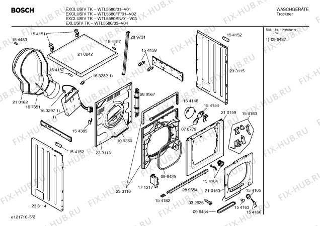 Взрыв-схема сушильной машины Bosch WTL5580SN EXCLUSIV TK COMFORT PLUS - Схема узла 02