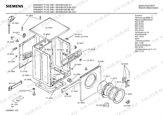 Схема №2 WH33810ID SIWAMAT PLUS 3381 с изображением Вставка для ручки для стиралки Siemens 00088583