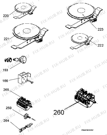 Взрыв-схема плиты (духовки) Aeg 20005FA-W - Схема узла Section 7