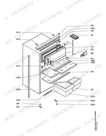 Взрыв-схема холодильника Zanussi ZI9195A - Схема узла Housing 001