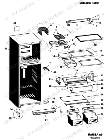 Взрыв-схема холодильника Ariston BDCM45FFIXEX (F029538) - Схема узла