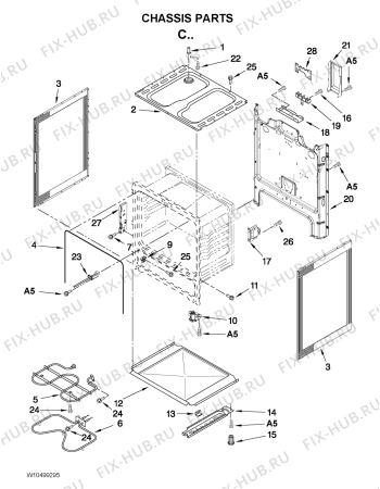 Схема №2 4KWFC120MAW с изображением Винтик для электропечи Whirlpool 482000013753