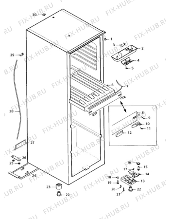 Взрыв-схема холодильника Zanussi ZF36/46 - Схема узла Cabinet + furniture (extra)