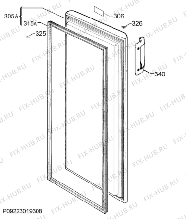 Взрыв-схема холодильника Elektro Helios FG2300 - Схема узла Door 003