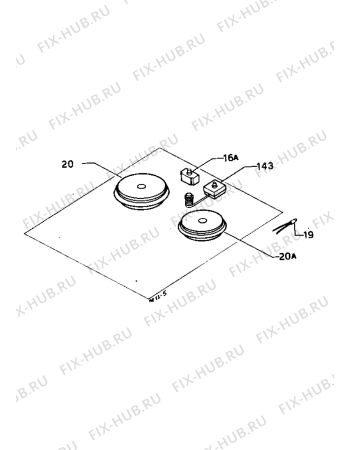 Взрыв-схема плиты (духовки) Zanussi PI22X - Схема узла Electrical cooking plates