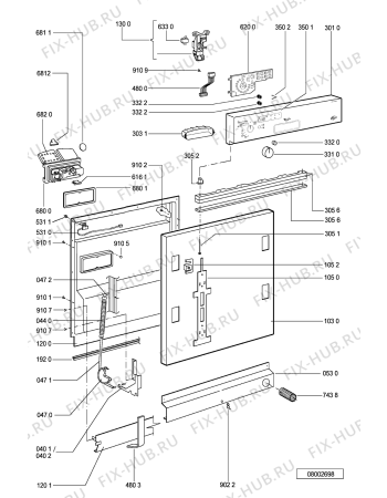 Взрыв-схема посудомоечной машины Whirlpool ADG 6966 IXM - Схема узла