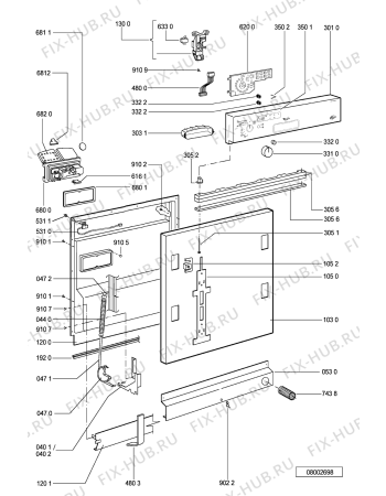 Схема №2 ADG 6966 IXM с изображением Панель для посудомойки Whirlpool 481245371585