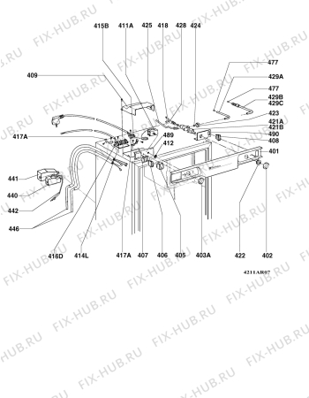 Взрыв-схема холодильника Electrolux RM4201S - Схема узла Armature/fitting