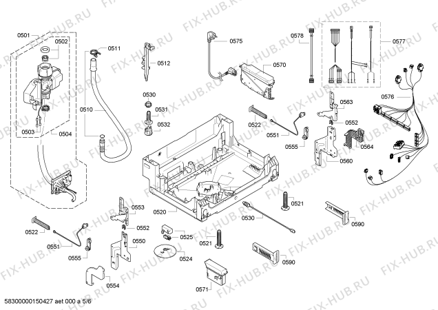 Схема №1 SN56T552EU с изображением Передняя панель для посудомойки Siemens 00676622