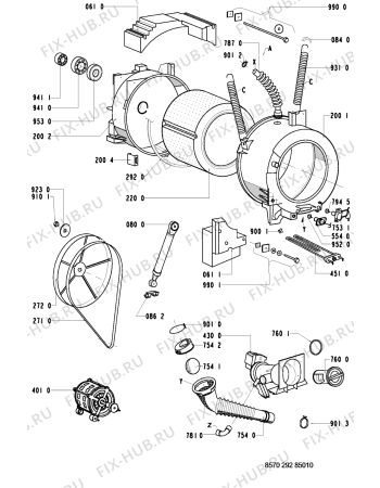 Схема №2 AWM 292/3 с изображением Ручка (крючок) люка для стиральной машины Whirlpool 481249878053