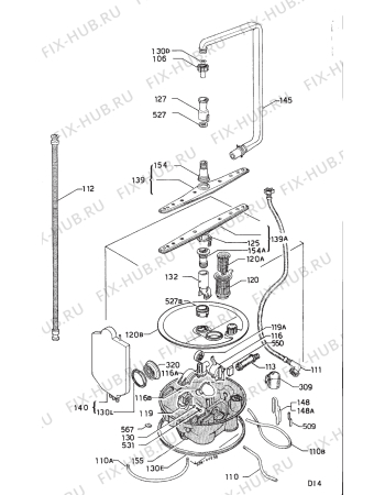 Взрыв-схема посудомоечной машины Faure LVI110 - Схема узла Hydraulic System 272