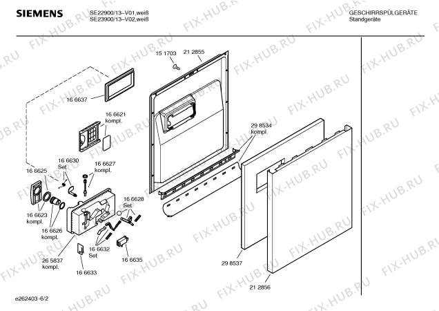 Схема №2 SE23900 family 30 с изображением Инструкция по эксплуатации для посудомойки Siemens 00521824