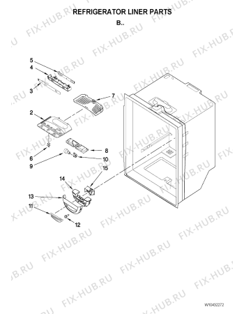 Схема №1 5GFF25PRYA с изображением Ящик (корзина) для холодильника Whirlpool 482000006621