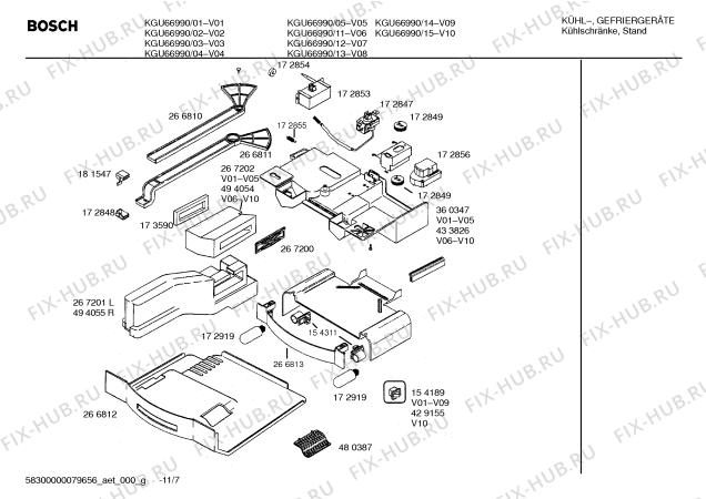 Схема №2 KGU66990 с изображением Крышка для холодильной камеры Bosch 00181511