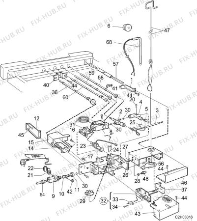 Взрыв-схема холодильника Sibir (N Sr) V170GE - Схема узла C20 Comb. armature  H