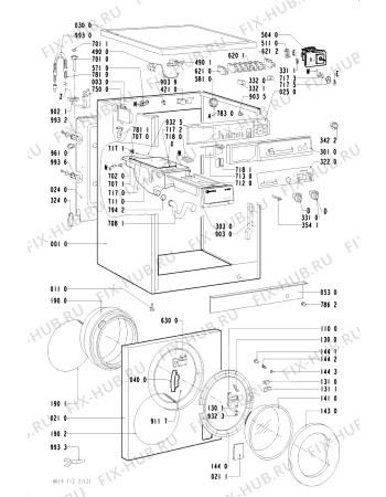 Схема №1 WA 2230 A/WS-I с изображением Обшивка для стиралки Whirlpool 481245918165