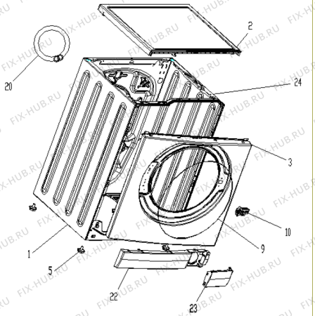 Взрыв-схема стиральной машины Upo WF7160D   -Frontloader (171235, V10001003) - Схема узла 02
