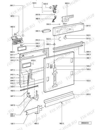 Схема №1 ADG 8442 NB с изображением Обшивка для посудомойки Whirlpool 481245371812